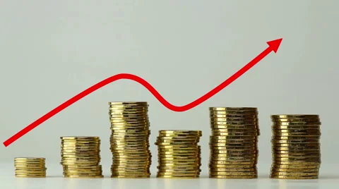 Several Columns of Coins Stockbeeldmateriaal 46735344