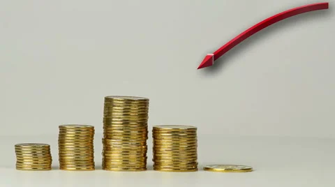 Several Columns of Coins Stock Footage 47138172