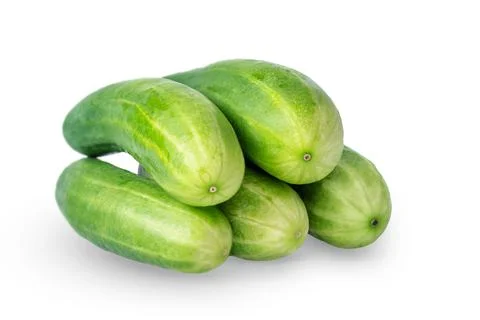 Several cucumbers with shadows isolated Stock Photos