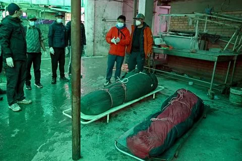 Several dead and missing after Himalayan avalanche hits Nepal base camp, Kathman Stock Photos