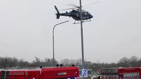 Several dead in central Sweden school shooting, Orebro, Sweden Stock Footage 302098541