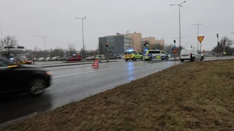 Several dead in central Sweden school shooting, Orebro, Sweden Stock Footage 302098542