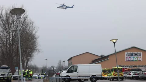 Several dead in central Sweden school shooting, Orebro, Sweden Video stock 302098548