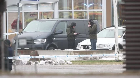 Several dead in central Sweden school shooting, Orebro, Sweden Stock Footage 302098564
