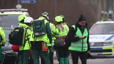 Several dead in central Sweden school shooting, Orebro, Sweden Stock Footage 302098573