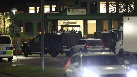 Several dead in central Sweden school shooting, Orebro, Sweden Stock Footage 302189064