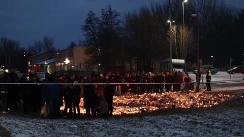 Several dead in central Sweden school shooting, Orebro, Sweden Stock Footage 302189528
