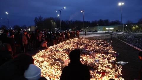 Several dead in central Sweden school shooting, Orebro, Sweden Stock Footage 302189529