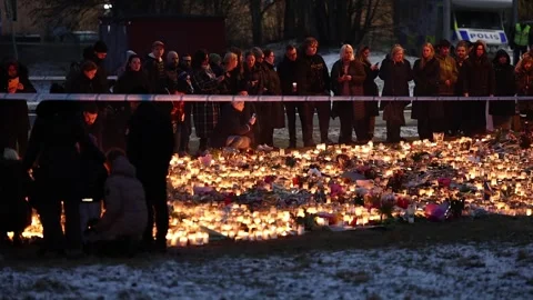 Several dead in central Sweden school shooting, Orebro, Sweden Stock Footage 302189530