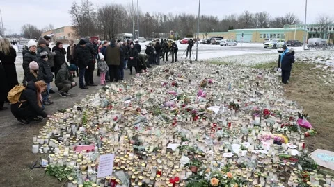 Several dead in central Sweden school shooting, Orebro, Sweden Stock-Footage 302189558