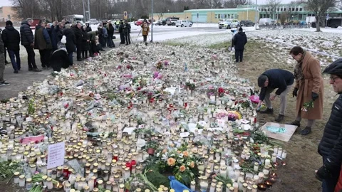 Several dead in central Sweden school shooting, Orebro, Sweden Stock Footage 302189570