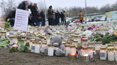 Several dead in central Sweden school shooting, Orebro, Sweden Stock Footage 302189574