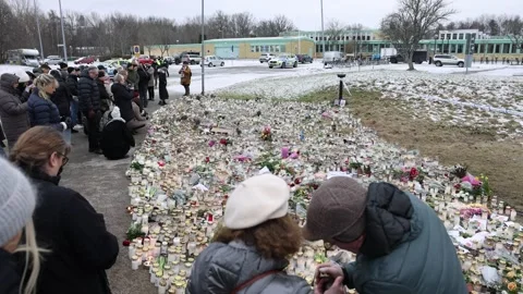 Several dead in central Sweden school shooting, Orebro, Sweden Stock Footage 302189583