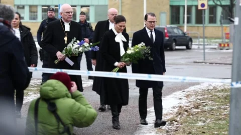 Several dead in central Sweden school shooting, Örebro Stock Footage 302194201