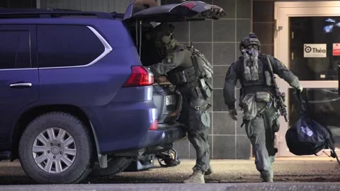 Several dead in central Sweden school shooting, Orebro, Sweden, Örebro Stock Footage 302282452