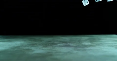 Several dices falling on the floor in slow motion Stock Footage 71235175