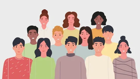 Several different characters appear on the screen 動画素材 172404514