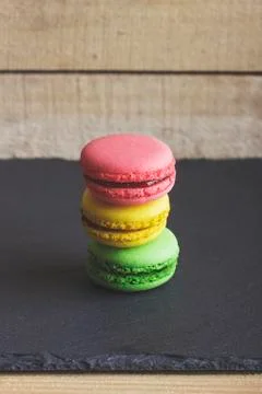 Several different colored macaroons Stock-Fotos
