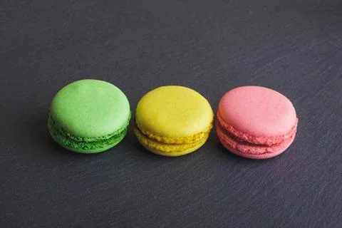 Several different colored macaroons Stock Photos