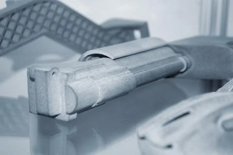 Several different objects printed on powder 3D printer. Foto stock