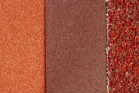 Several different sheets of sandpaper for metal or wood processing Stock Photos