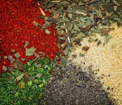 Several different spices Foto stock