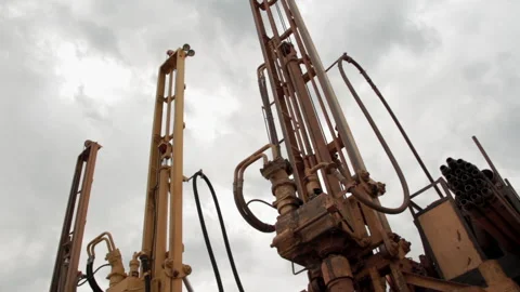 Several Drilling rigs for drilling water. Stock Footage 133122367