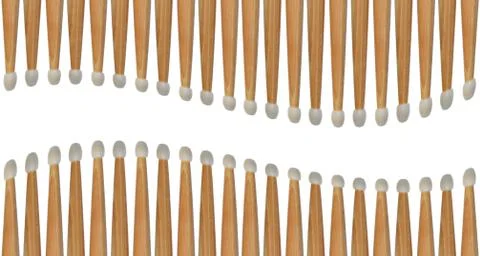 Several drumsticks isolated on white creates an abstract background pattern. イラスト素材