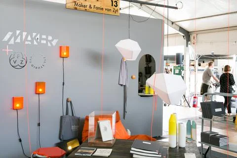 Several elements of art presented at the exhibition Foto stock