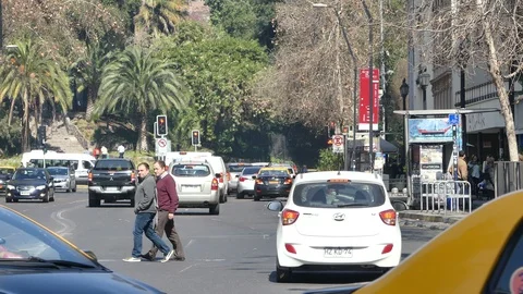 Several elements cross the Jose Miguel de La Barra Stock Footage 95923074