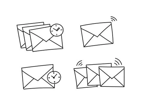 Several envelopes waiting to be send Closed envelope waiting. Vector stock Stock Illustration