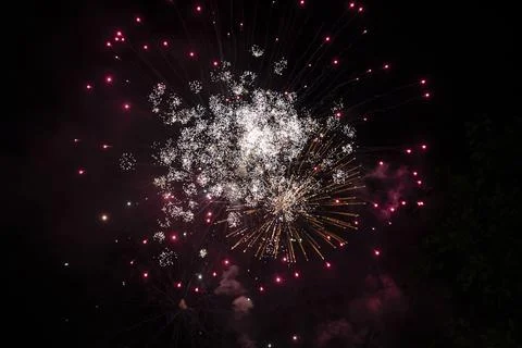 Several fireworks explode Stock-Fotos