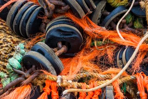 Several fishing nets Stock Photos