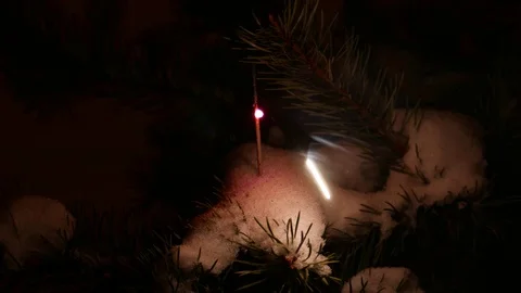 Several flashes and small sparks and bengal light die away Stock Footage 70627368