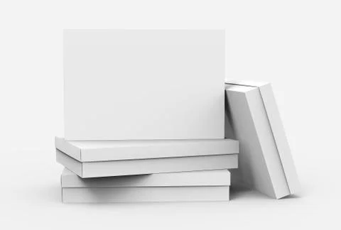 Several flat blank boxes Stockfoto's