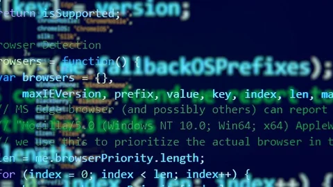 Several flows of programming codes are going at once Stock Footage 114740855