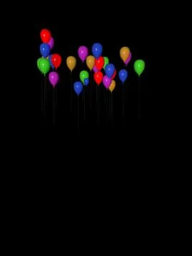 Several flying colored balloons rendered with different speed. Stock Illustration