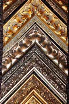 Several frames richly decorated with ornament and gold Foto stock