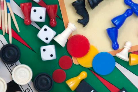 Several games on different boards Stock Photos