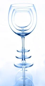 Several glasses for wine Stock Photos