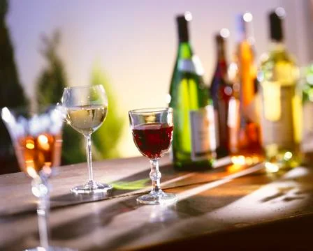 Several Glasses of Wine Stock Photos