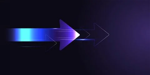 The Several glowing arrows surge forward, symbolizing a strong upward momen.. Stock Illustration