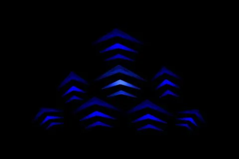 Several glowing triangles resemble a 3D MODEL OF ANCIENT CHINESE BUILDING. 스톡 사진