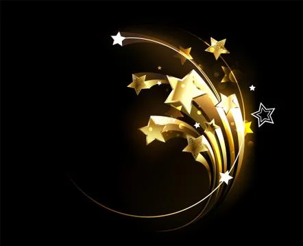 Several golden comets Stock Illustration