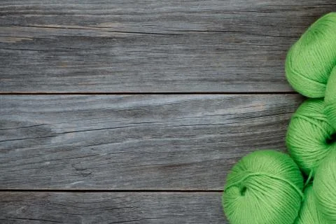 Several Green Spools of Thread for Embroidery Stock Photos