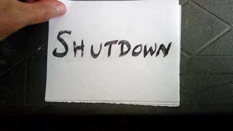 Several handwritten notes in black block capital letters on white square Stock Footage 139152306