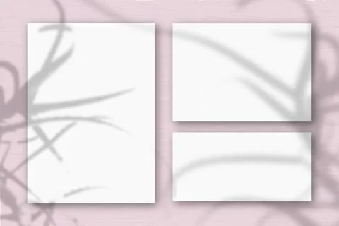 Several horizontal and vertical sheets of white textured paper on the backgro Stock Illustration