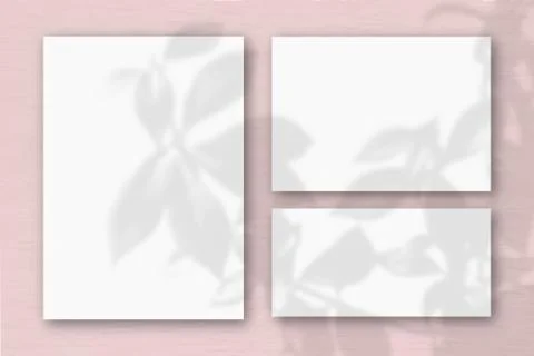 Several horizontal and vertical sheets of white textured paper on the backgro Stock Illustration