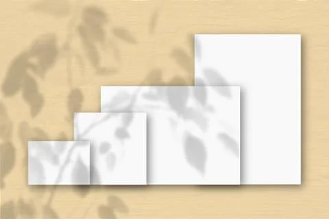 Several horizontal and vertical sheets of white textured paper Illustrazione stock