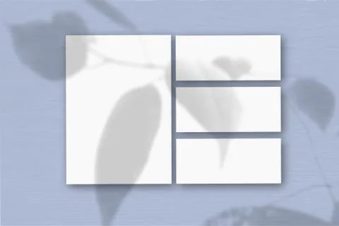 Several horizontal and vertical sheets of white textured paper Stock Illustration